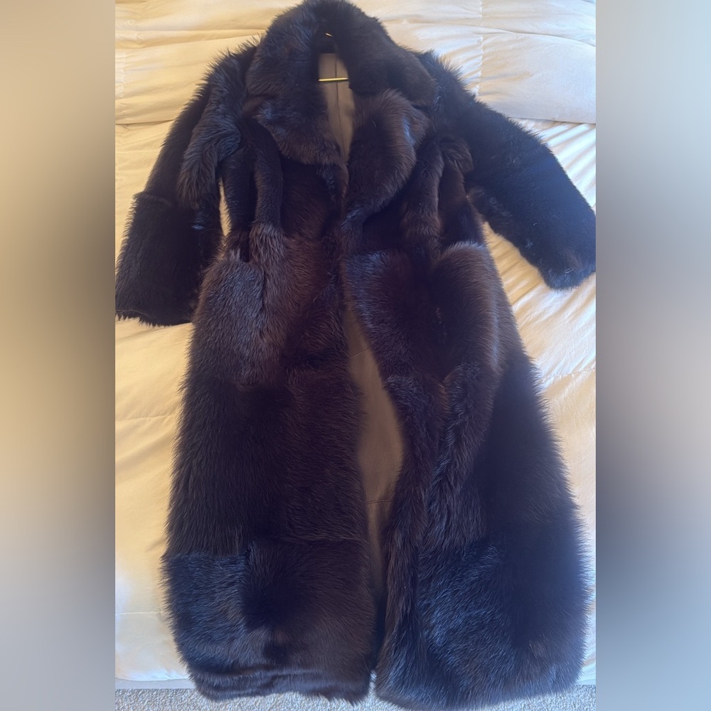 Nour Hammour “Evita” Long Coat – Chocolate Fondant - Picture 2 of 7